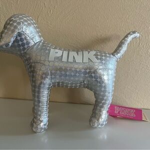 Vintage Silver PINK Dog Plush